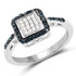 0.28 Carat Genuine Blue Diamond and White Diamond .925 Sterling Silver Ring  DestGlow
