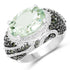 5.98 Carat Genuine Green Amethyst & Green Diamond .925 Sterling Silver Ring by Bids.com