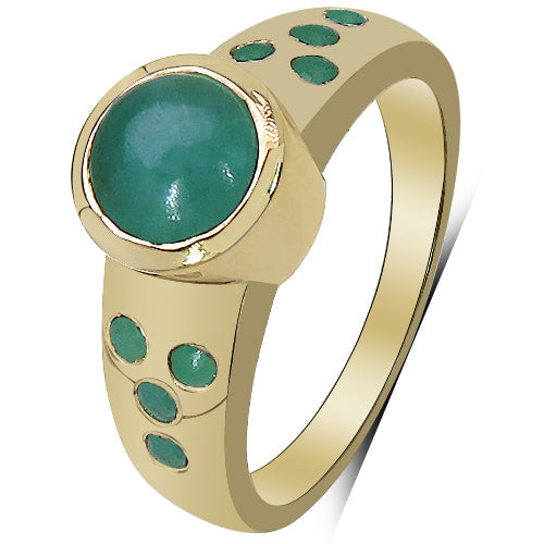 14K Yellow Gold Plated 1.55 Carat Genuine Emerald &amp; White Diamond .925 Sterling Silver Ring by Bids.com
