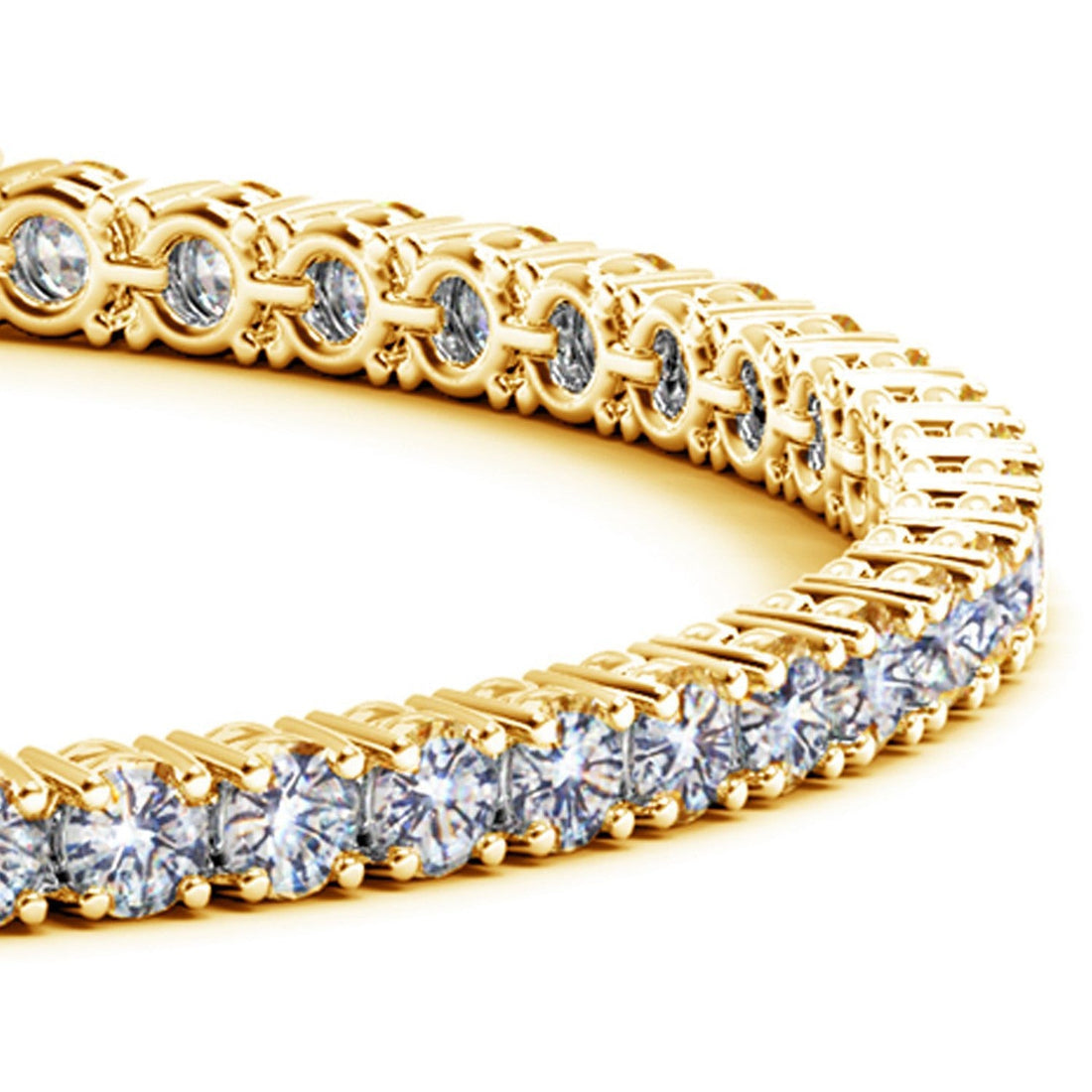 Lab Grown Round Diamond Tennis Bracelet in 14k Yellow Gold (7 cctw F/G VS2/SI1) by Bids.com