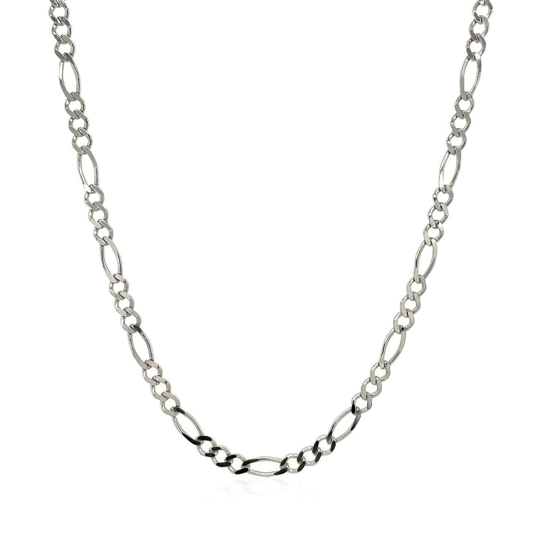 2.6mm 14k White Gold Solid Figaro Chain by Bids.com