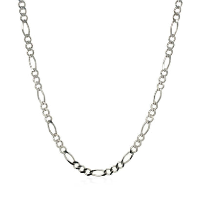 2.6mm 14k White Gold Solid Figaro Chain by Bids.com