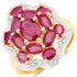 14K Yellow Gold Plated 4.18 Carat Genuine Glass Filled Ruby .925 Sterling Silver Ring by Bids.com
