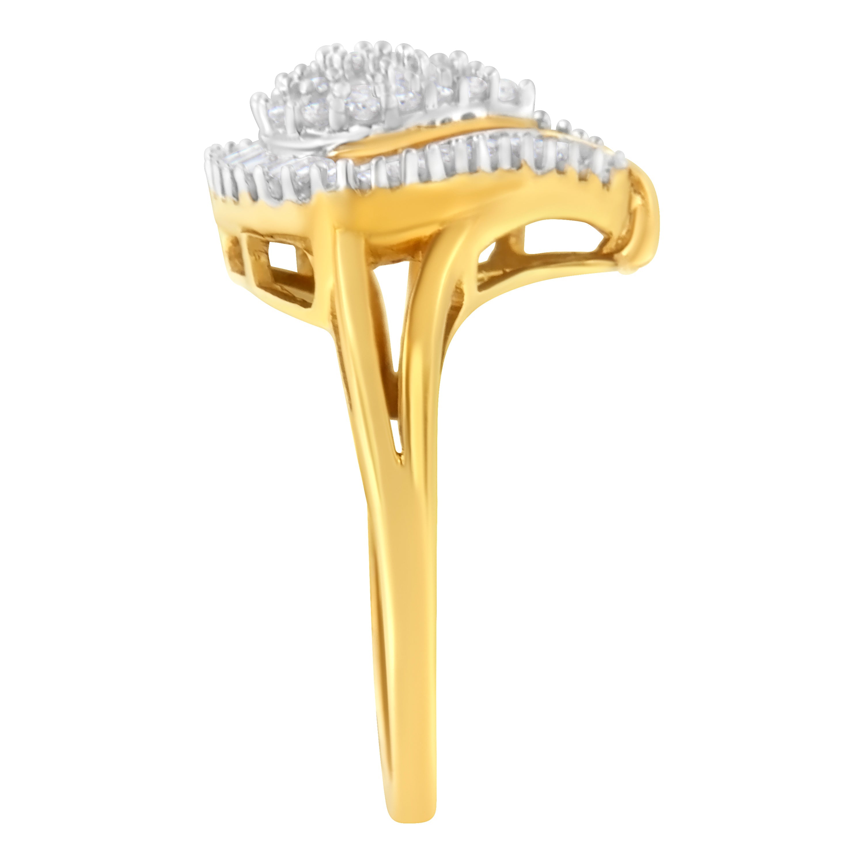 10K Yellow Gold Diamond Cluster Ring (1/2 Cttw, I-J Color, I1-I2 Clarity) - Size 8 by Bids.com