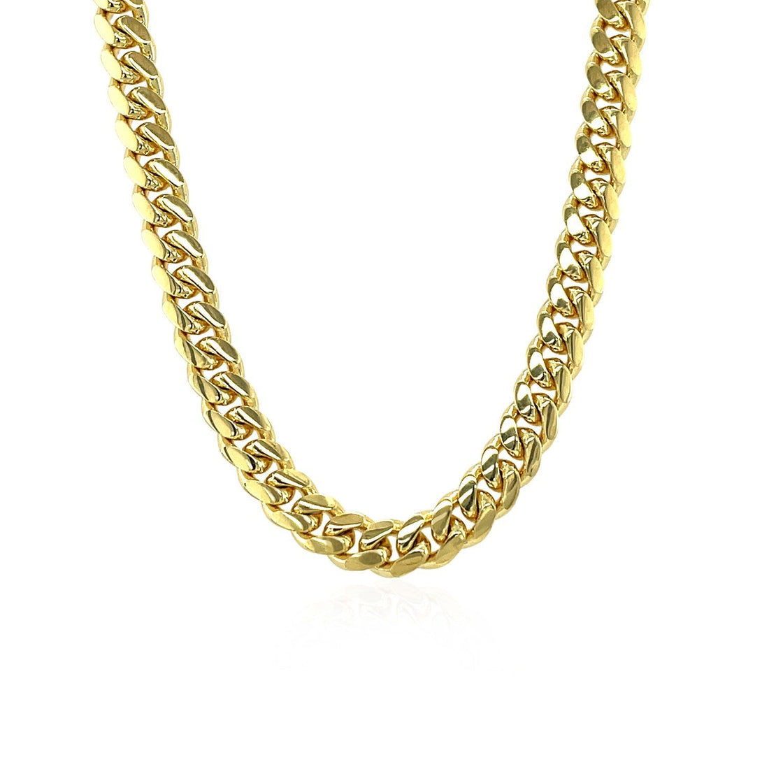 5.0mm 14k Yellow Gold Classic Miami Cuban Solid Chain by Bids.com