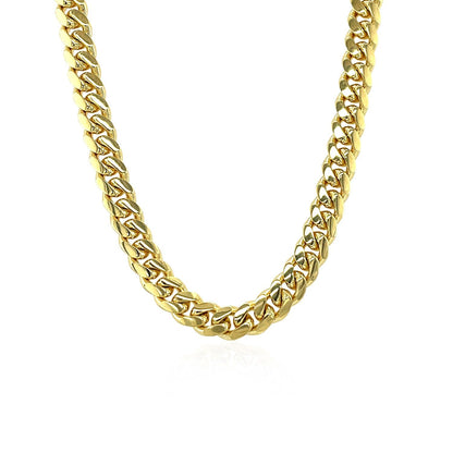 5.0mm 14k Yellow Gold Classic Miami Cuban Solid Chain by Bids.com