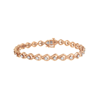 .925 Sterling Silver 1/4 Cttw Diamond Miracle-Set Teardrop Shaped 7â€ Link Bracelet (I-J Color, I3 Clarity) by Bids.com