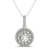 14k White Gold Diamond Halo Round Shape Pendant (1 1/4 cttw) by Bids.com