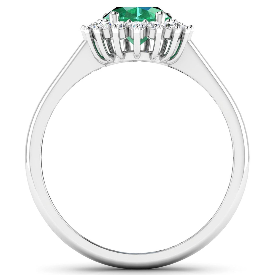 1.87 Carat Genuine Zambian Emerald and White Diamond 14K White Gold Ring by Bids.com