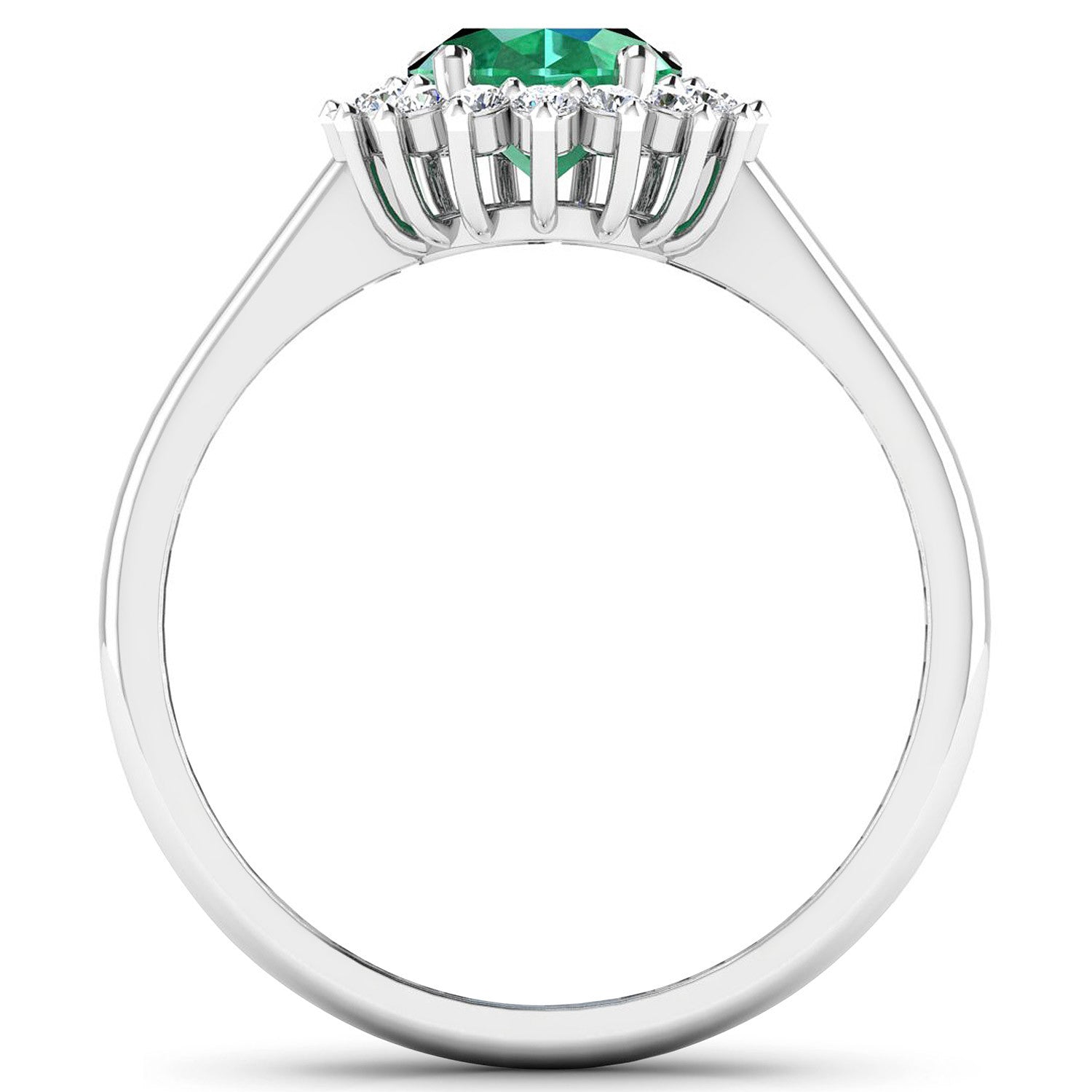 1.87 Carat Genuine Zambian Emerald and White Diamond 14K White Gold Ring by Bids.com