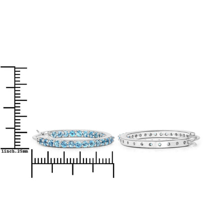 1.73 Carat Genuine Swiss Blue Topaz .925 Sterling Silver Earrings  DestGlow