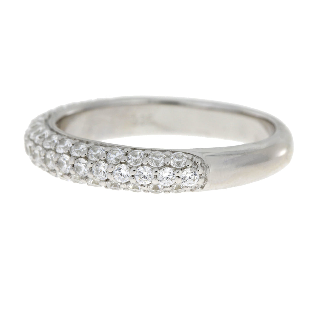 Cubic Zirconium Wedding Band Ring Sterling Silver by Bids.com