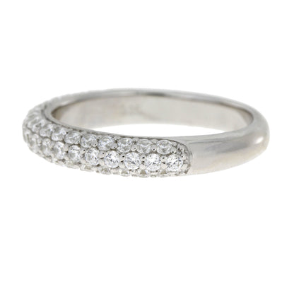 Cubic Zirconium Wedding Band Ring Sterling Silver by Bids.com