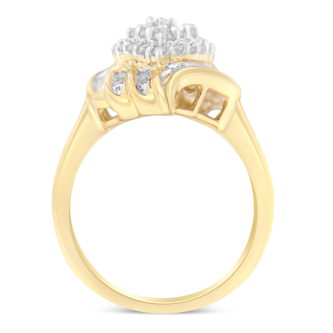 10K Yellow Gold Diamond Cocktail Ring (3/4 Cttw, I-J Color, I2-I3 Clarity) - Size 8 by Bids.com