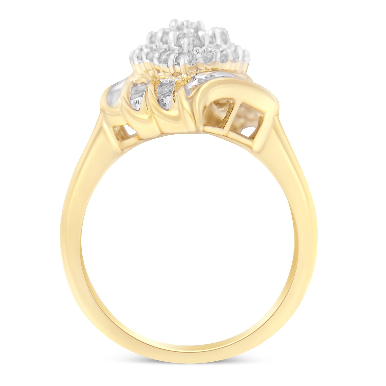 10K Yellow Gold Diamond Cocktail Ring (3/4 Cttw, I-J Color, I2-I3 Clarity) - Size 8 by Bids.com
