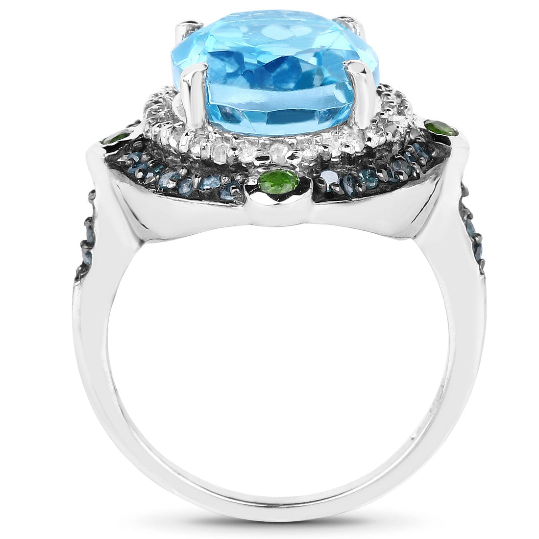 5.84 Carat Genuine Multi Stones .925 Sterling Silver Ring by Bids.com