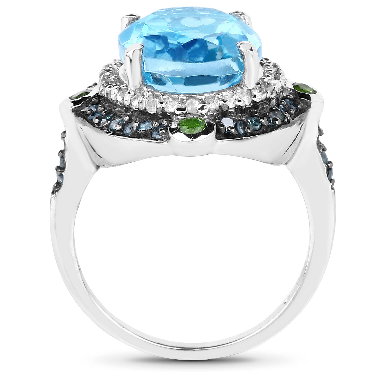 5.84 Carat Genuine Multi Stones .925 Sterling Silver Ring by Bids.com