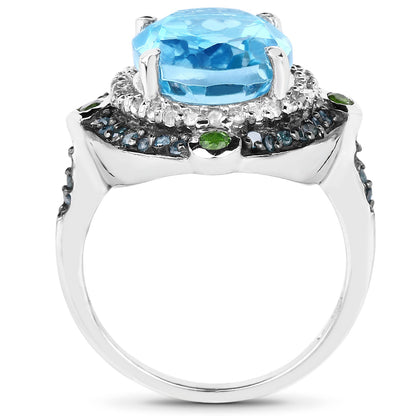5.84 Carat Genuine Multi Stones .925 Sterling Silver Ring by Bids.com