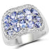 2.62 Carat Genuine Tanzanite and White Topaz .925 Sterling Silver Ring by Bids.com