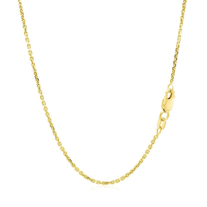 14k Yellow Gold Diamond Cut Cable Link Chain 1.4mm by Bids.com