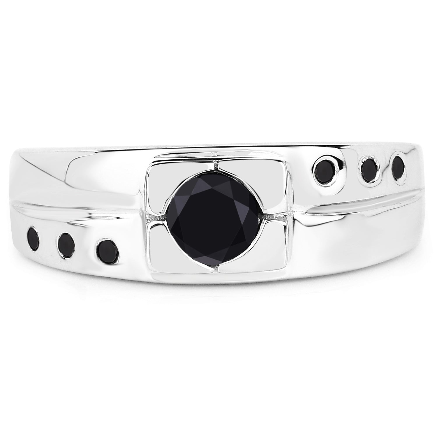 0.56 Carat Genuine Black Diamond .925 Sterling Silver Ring by Bids.com