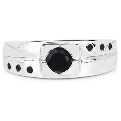 0.56 Carat Genuine Black Diamond .925 Sterling Silver Ring by Bids.com