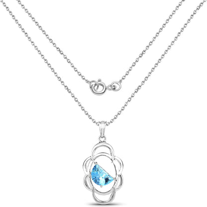 4.60 Carat Genuine Swiss Blue Topaz .925 Sterling Silver Pendant by Bids.com