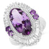 7.96 Carat Genuine Amethyst and White Topaz .925 Sterling Silver Ring by Bids.com