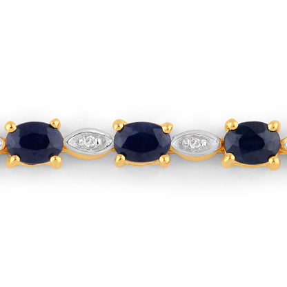 1.83 Carat Genuine Blue Sapphire and White Diamond .925 Sterling Silver Bracelet by Bids.com