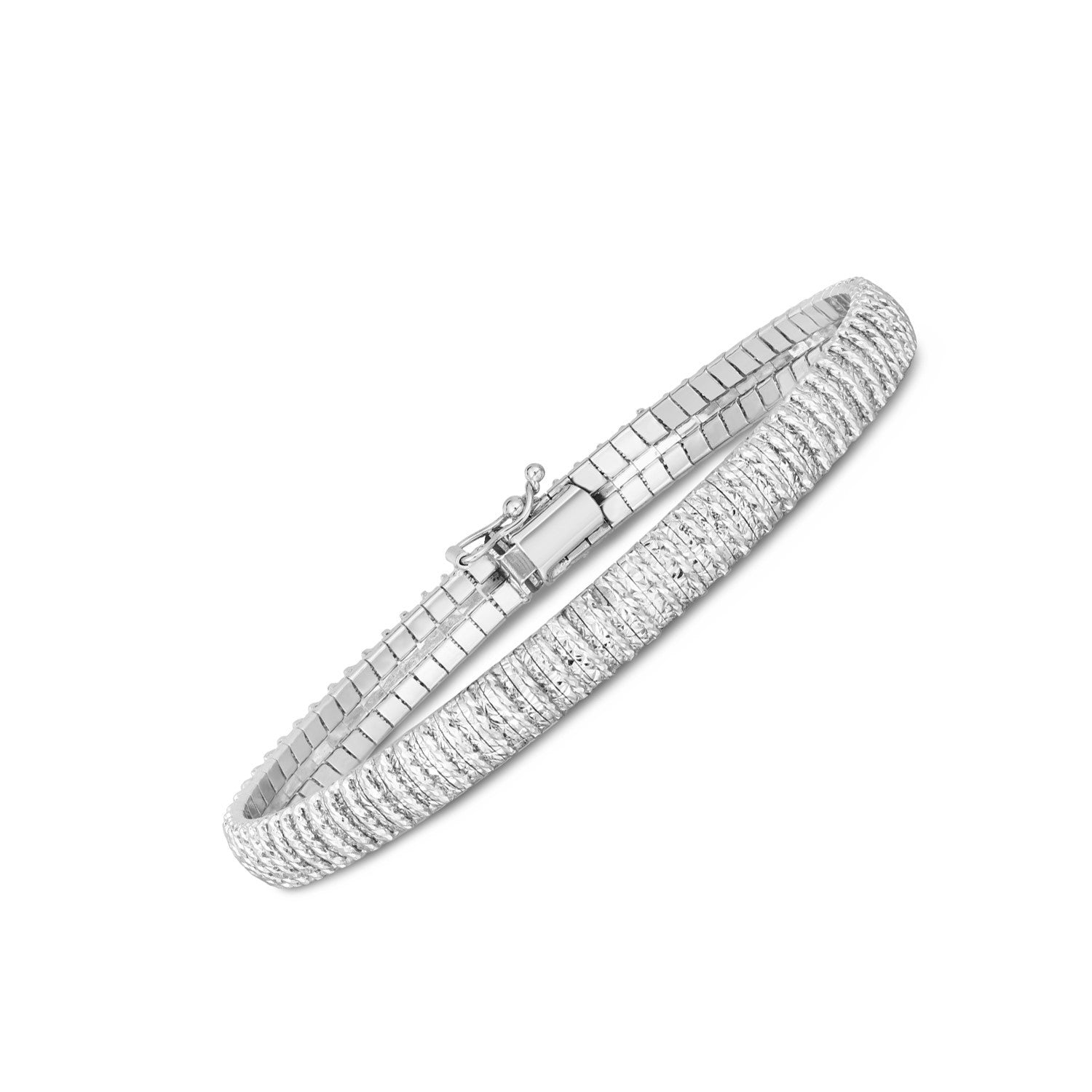 14k White Gold Diamante Flex Bracelet (5.80 mm)  DestGlow