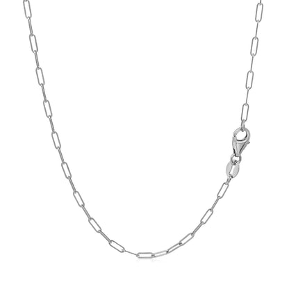 18K White Gold Fine Paperclip Chain (1.50 mm)  DestGlow