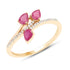 0.68 Carat Genuine Ruby and White Diamond 14K Yellow Gold Ring  DestGlow