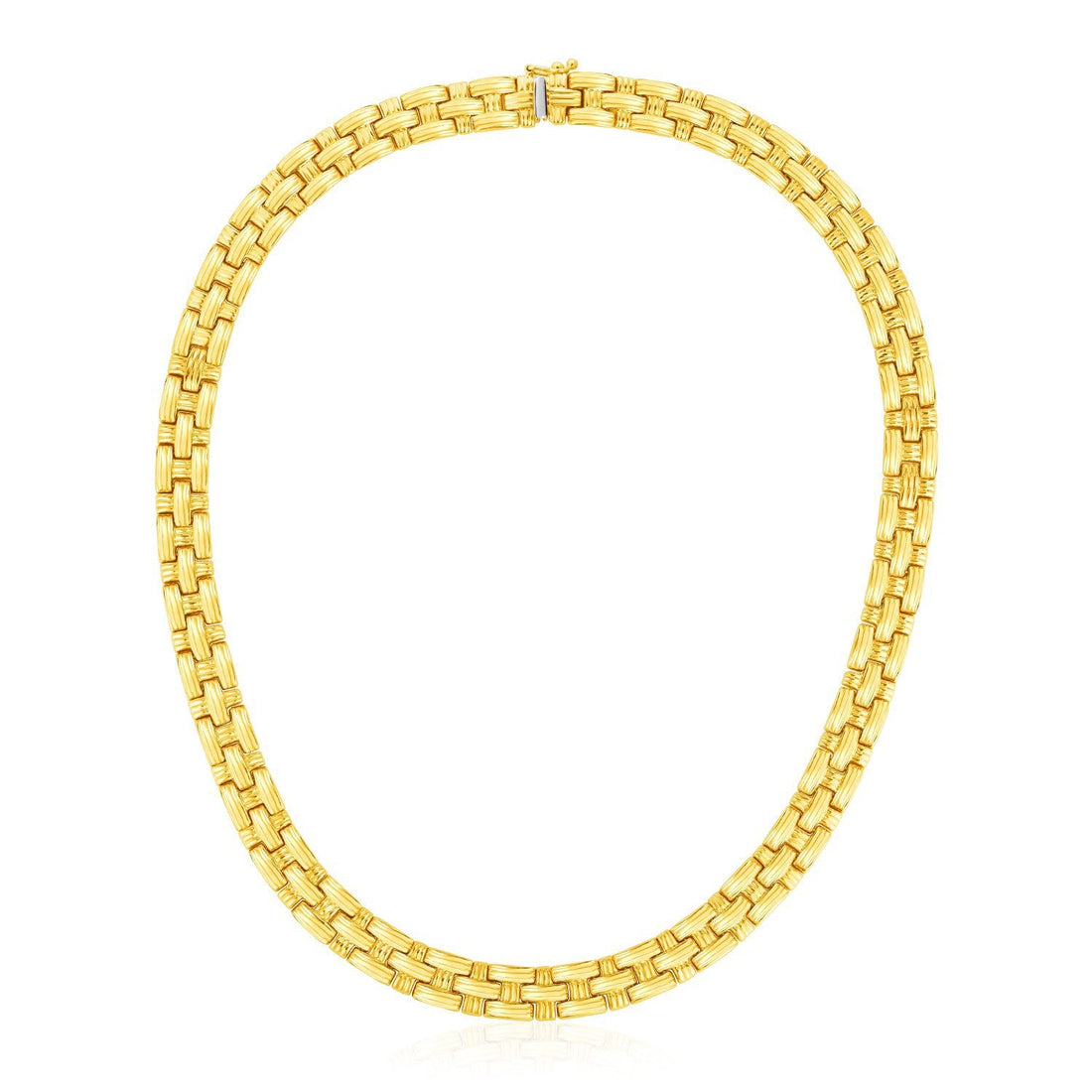 14k Yellow Gold Basket Weave Necklace by Bids.com