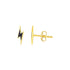 14k Yellow Gold and Enamel Black Lightning Bolt Stud Earrings by Bids.com