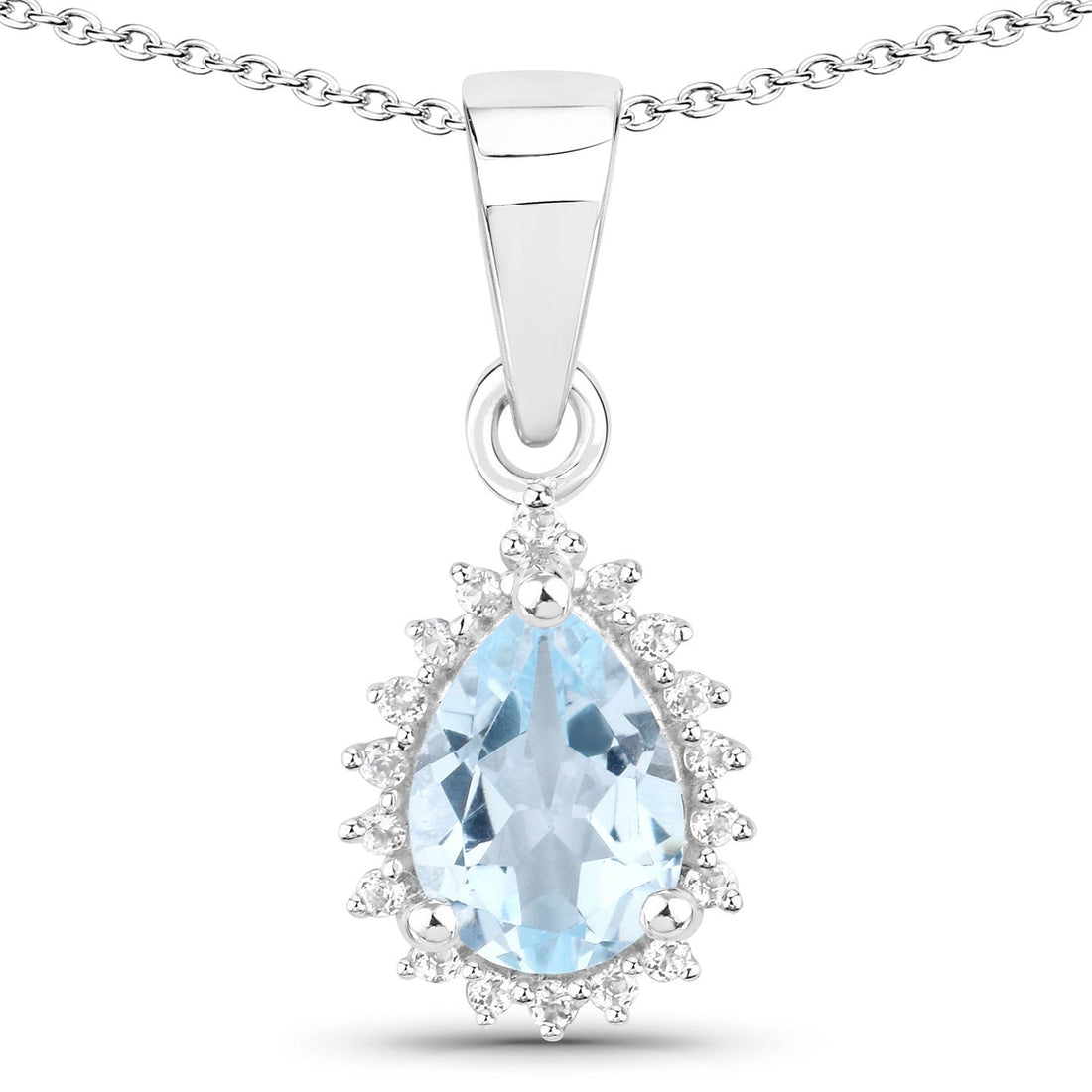 2.00 Carat Genuine Blue Topaz and White Topaz .925 Sterling Silver Jewelry Set by Bids.com