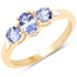 18K Yellow Gold Plated 0.90 Carat Genuine Tanzanite .925 Sterling Silver Ring by Bids.com