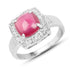 3.31 Carat Glass Filled Ruby and White Topaz .925 Sterling Silver Ring by Bids.com
