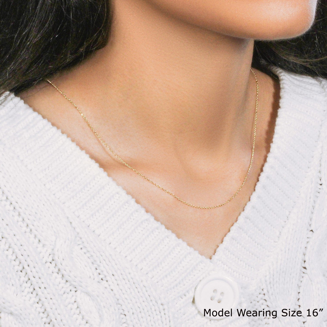 10k Yellow Gold Diamond Cut Cable Link Chain (0.87 mm)  DestGlow