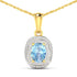 1.35 Carat Genuine Aquamarine and White Diamond 14K Yellow Gold Pendant by Bids.com