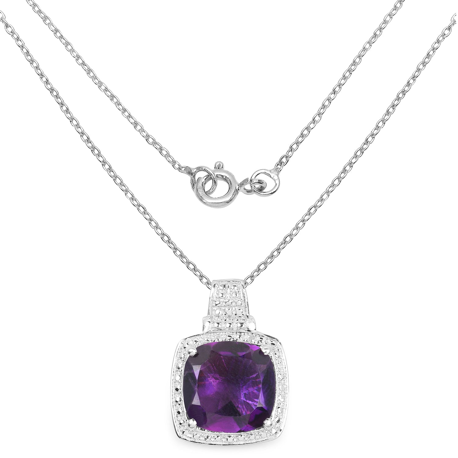 5.85 Carat Genuine Amethyst .925 Sterling Silver Pendant by Bids.com