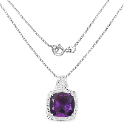 5.85 Carat Genuine Amethyst .925 Sterling Silver Pendant by Bids.com