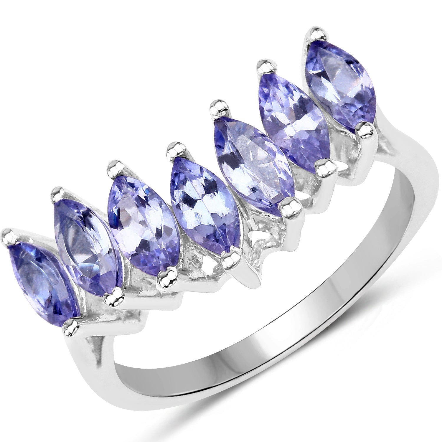 1.68 Carat Genuine Tanzanite .925 Sterling Silver Ring by Bids.com