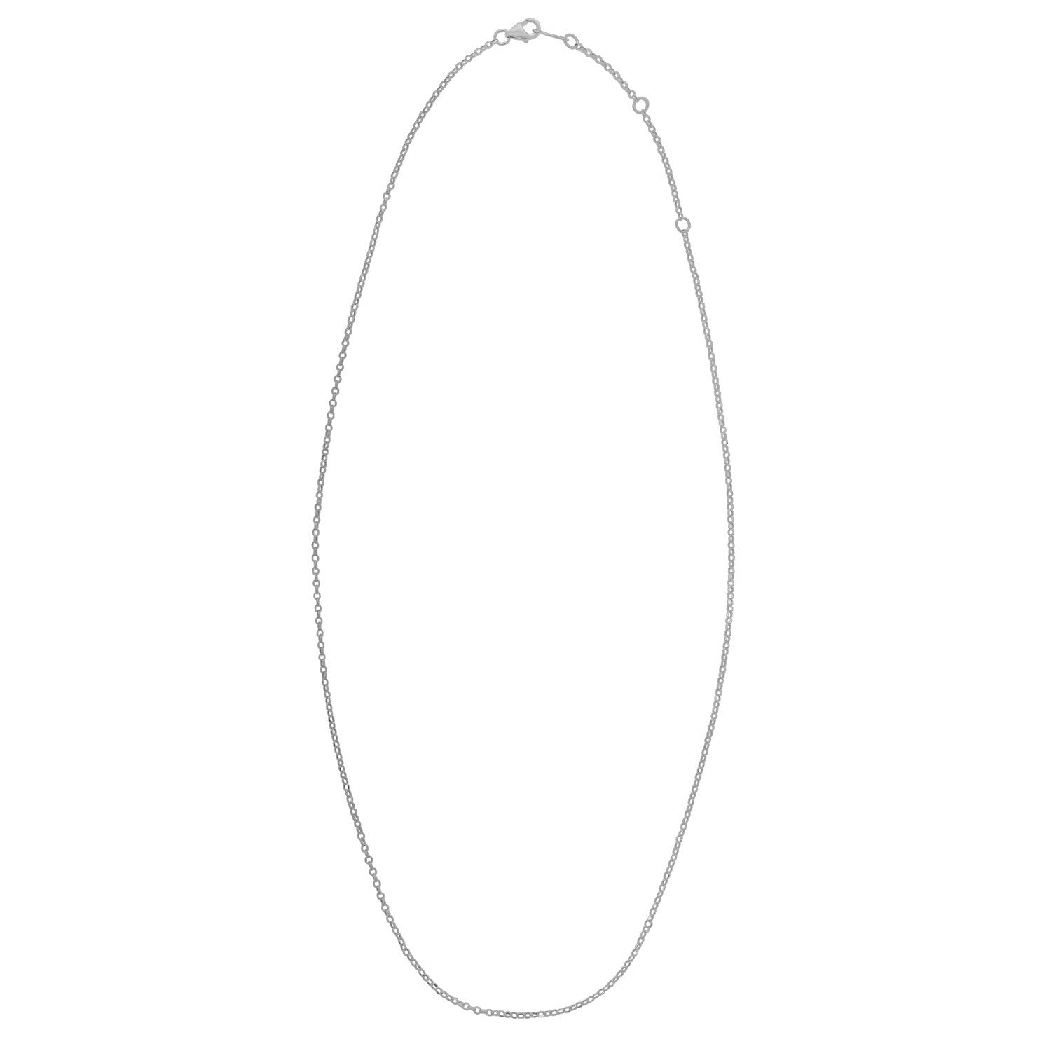 Double Extendable Cable Chain in 14k White Gold (1.40 mm) by Bids.com