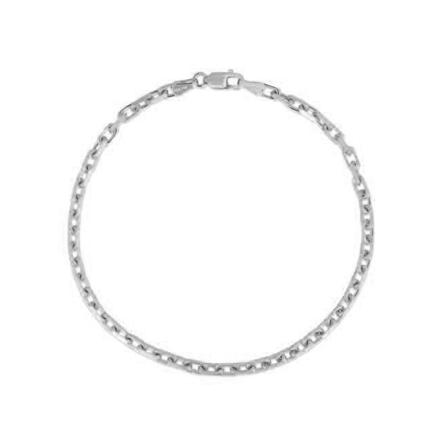 14k White Gold French Cable Chain Bracelet (2.50 mm) by Bids.com