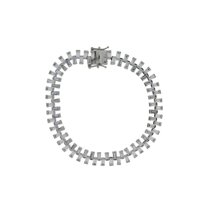 Natural Cubic Zirconium Tennis Bracelet Sterling Silver by Bids.com