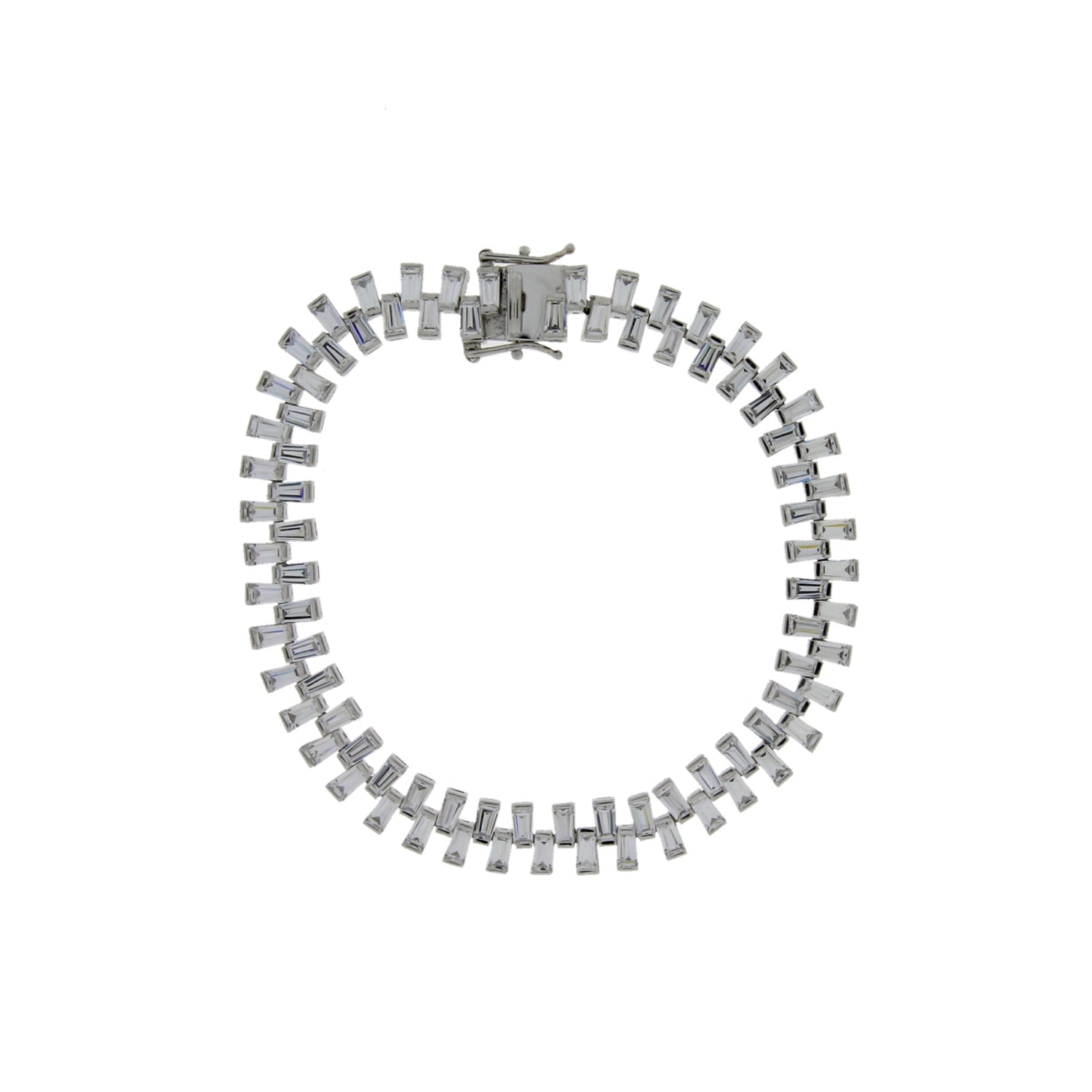Natural Cubic Zirconium Tennis Bracelet Sterling Silver by Bids.com