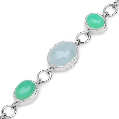 15.67 Carat Genuine Multi Stone .925 Sterling Silver Bracelet  DestGlow
