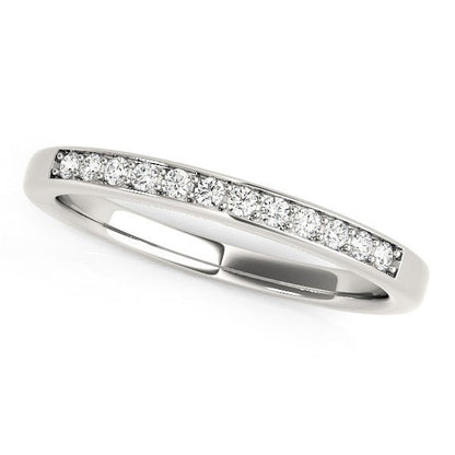 14k White Gold Diamond Wedding Band (1/8 cttw) by Bids.com