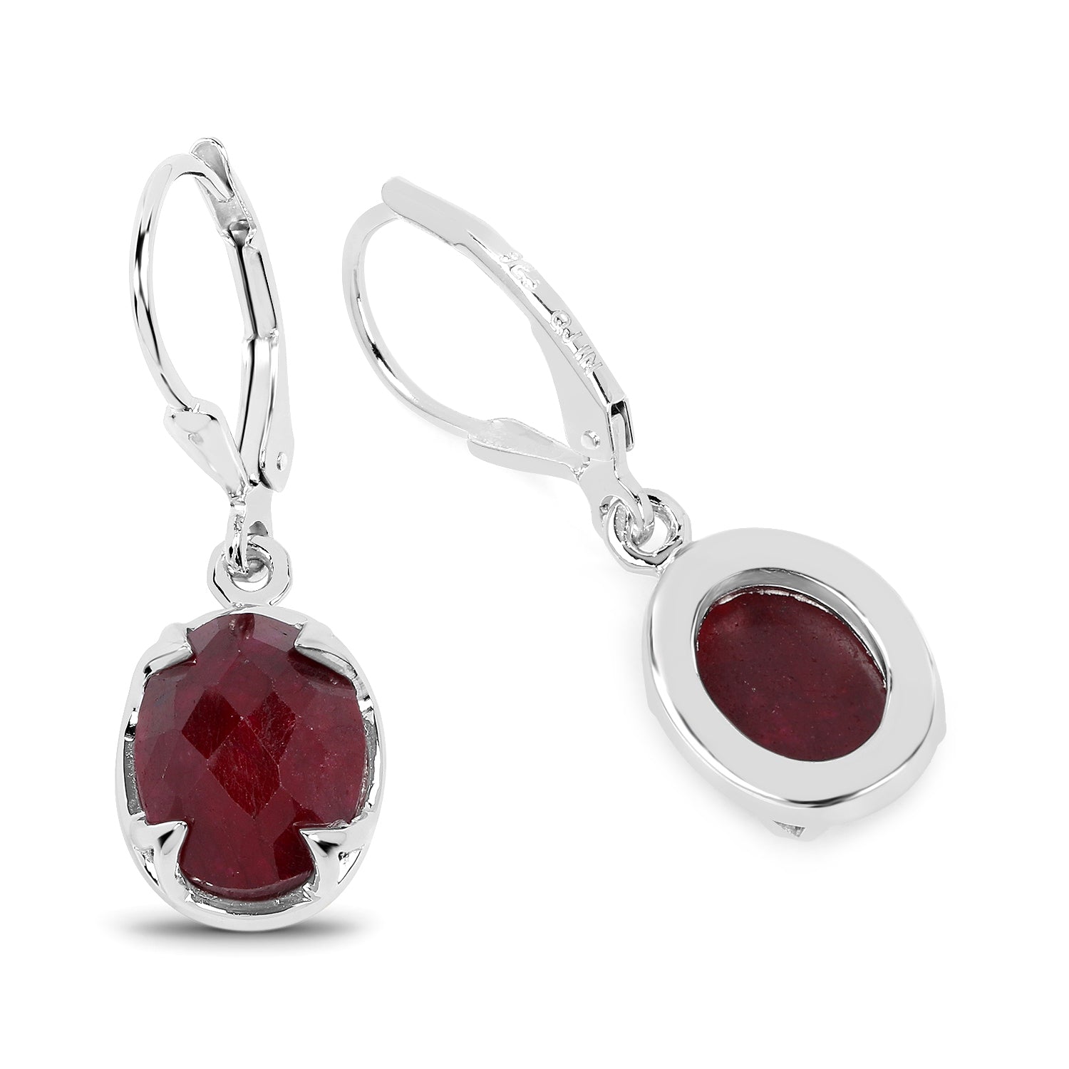 6.90 Carat Dyed Ruby .925 Sterling Silver Earrings  DestGlow