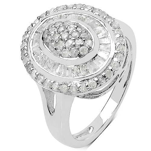 1.08 Carat Genuine White Diamond .925 Sterling Silver Ring by Bids.com